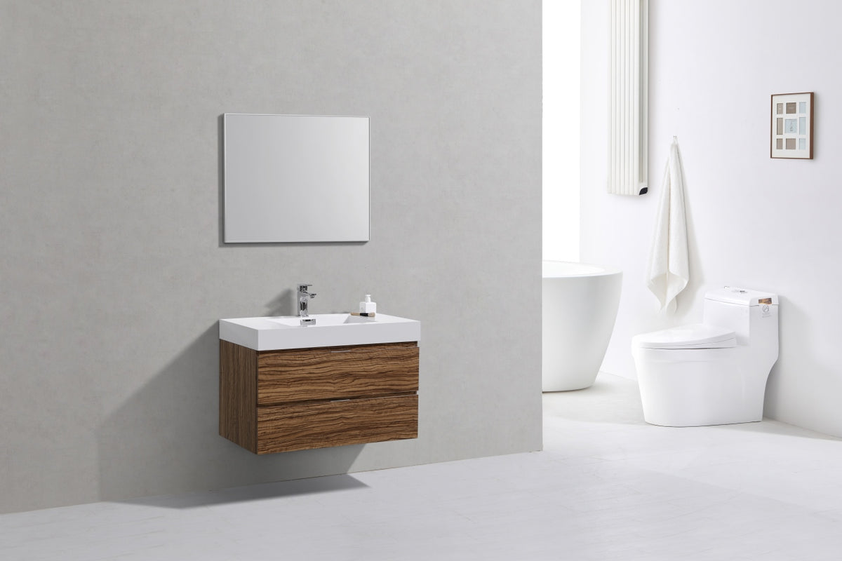 Kube Bath Bliss 36" Wall Mount Modern Bathroom Vanity - Chestnut (BSL36-GCN) view 3