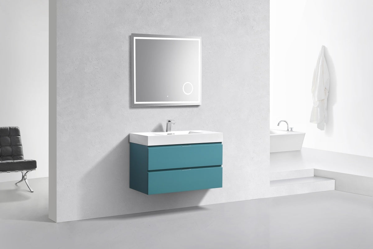 Kube Bath Bliss 36" Wall Mount Modern Bathroom Vanity - Teal Green (BSL36-TG) view 2