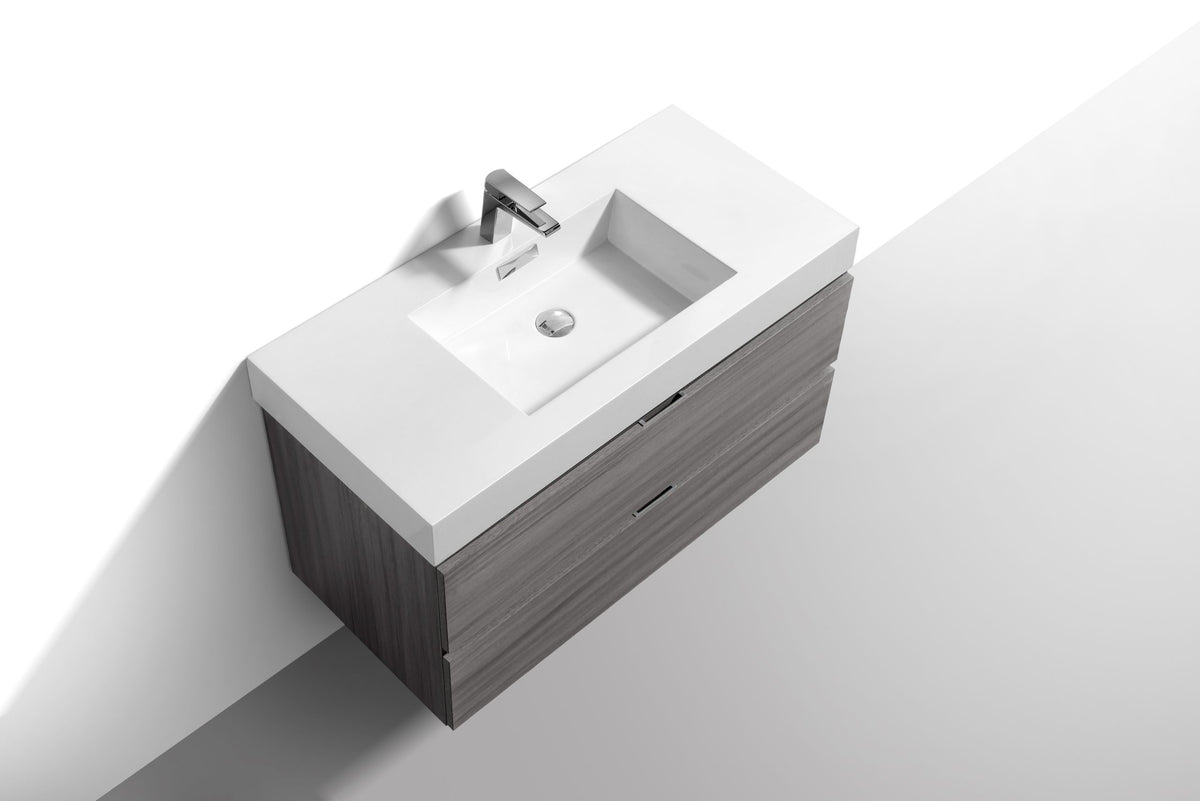 Kube Bath Bliss 36" Wall Mount Modern Bathroom Vanity - Vulcan Ash Grey (BSL36-VAG) view 5