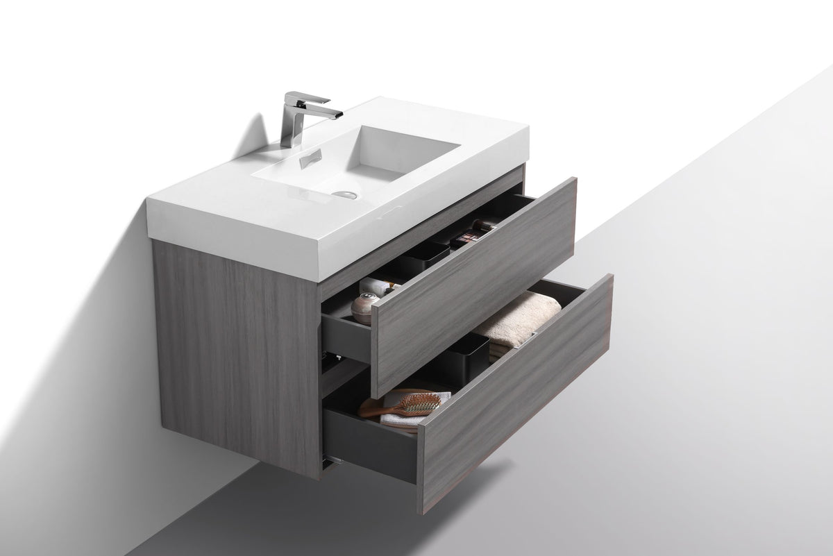 Kube Bath Bliss 40" Wall Mount Modern Bathroom Vanity - Vulcan Ash Grey (BSL40-VAG) view 3