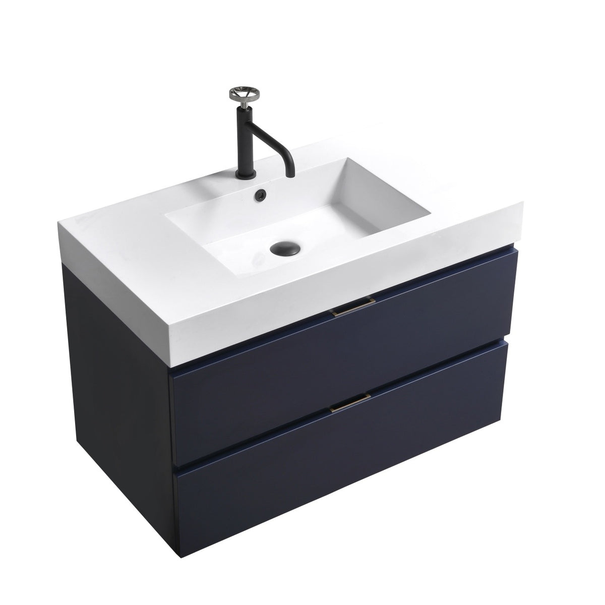 Kube Bath Bliss 36" Wall Mount Modern Bathroom Vanity - Navy Blue (BSL36-BLUE)