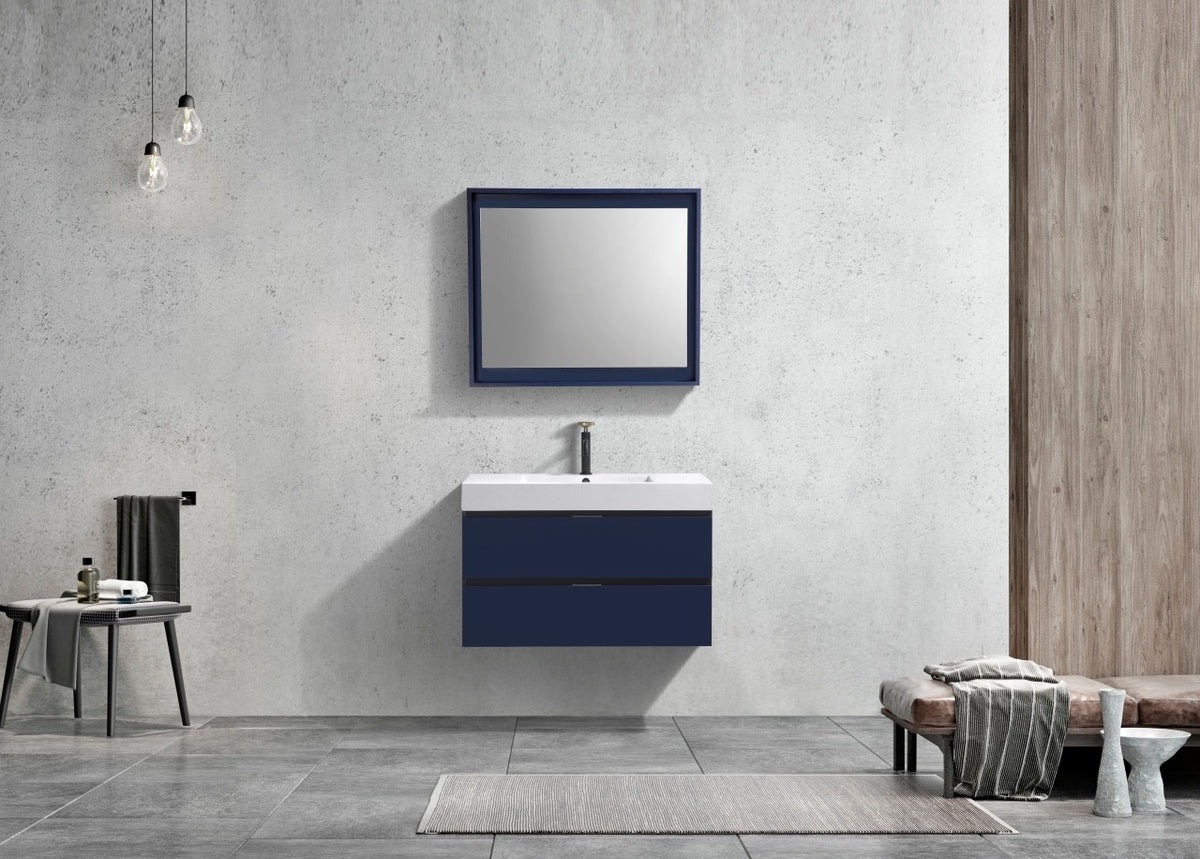Kube Bath Bliss 36" Wall Mount Modern Bathroom Vanity - Navy Blue (BSL36-BLUE) view 2
