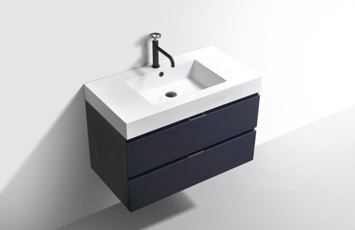 Kube Bath Bliss 36" Wall Mount Modern Bathroom Vanity - Navy Blue (BSL36-BLUE) view 4