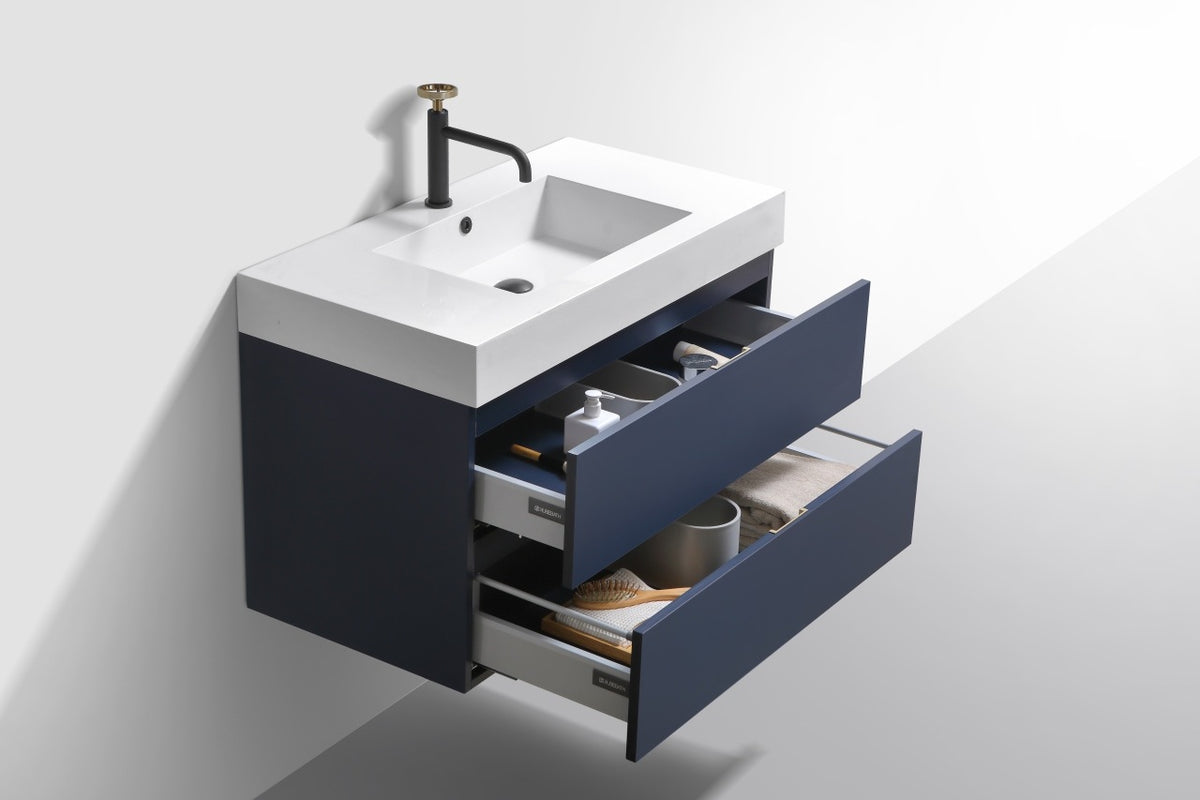 Kube Bath Bliss 36" Wall Mount Modern Bathroom Vanity - Navy Blue (BSL36-BLUE) view 5