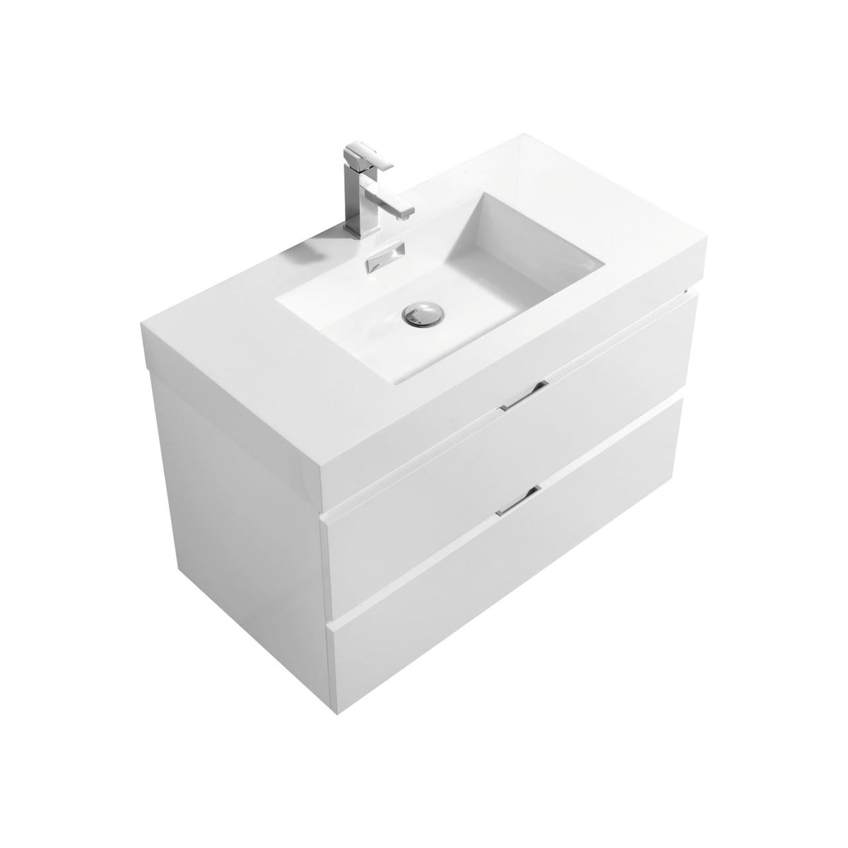 Kube Bath Bliss 36" Wall Mount Modern Bathroom Vanity - Gloss White (BSL36-GW)