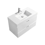 Kube Bath Bliss 36" Wall Mount Modern Bathroom Vanity - Gloss White (BSL36-GW)