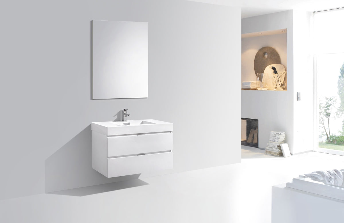 Kube Bath Bliss 36" Wall Mount Modern Bathroom Vanity - Gloss White (BSL36-GW) view 2