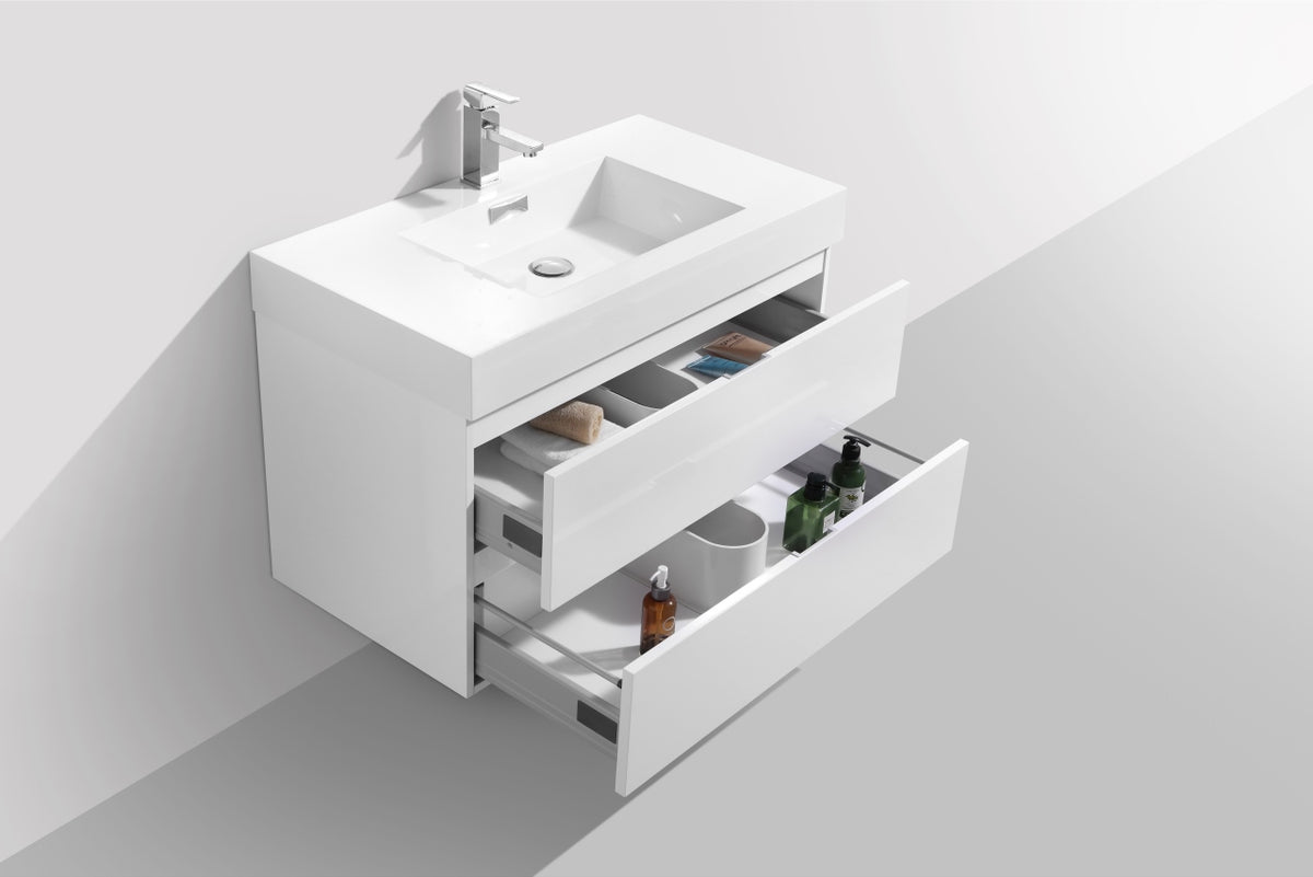 Kube Bath Bliss 36" Wall Mount Modern Bathroom Vanity - Gloss White (BSL36-GW) view 5