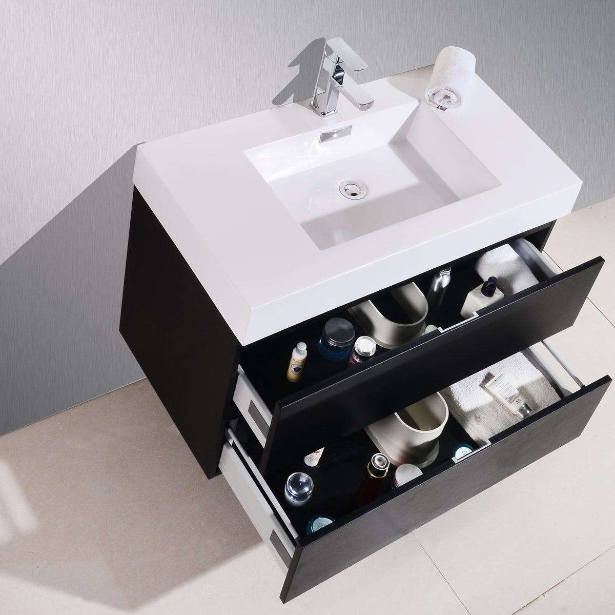 Kube Bath Bliss 40" Wall Mount Modern Bathroom Vanity - Black (BSL40-BK) view 5