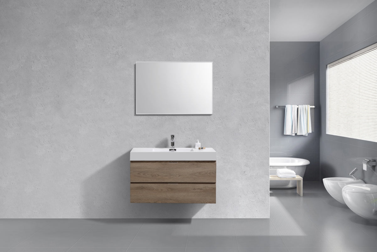 Kube Bath Bliss 40" Wall Mount Modern Bathroom Vanity - Butternut (BSL40-BTN) view 3