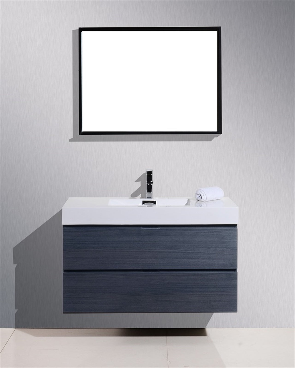 Kube Bath Bliss 40" Wall Mount Modern Bathroom Vanity - Grey Oak (BSL40-GO) view 2