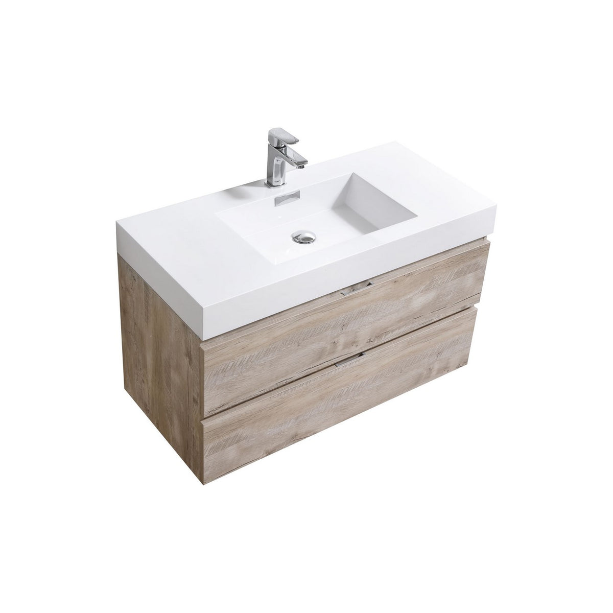 Kube Bath Bliss 40" Wall Mount Modern Bathroom Vanity - Nature Wood (BSL40-NW)