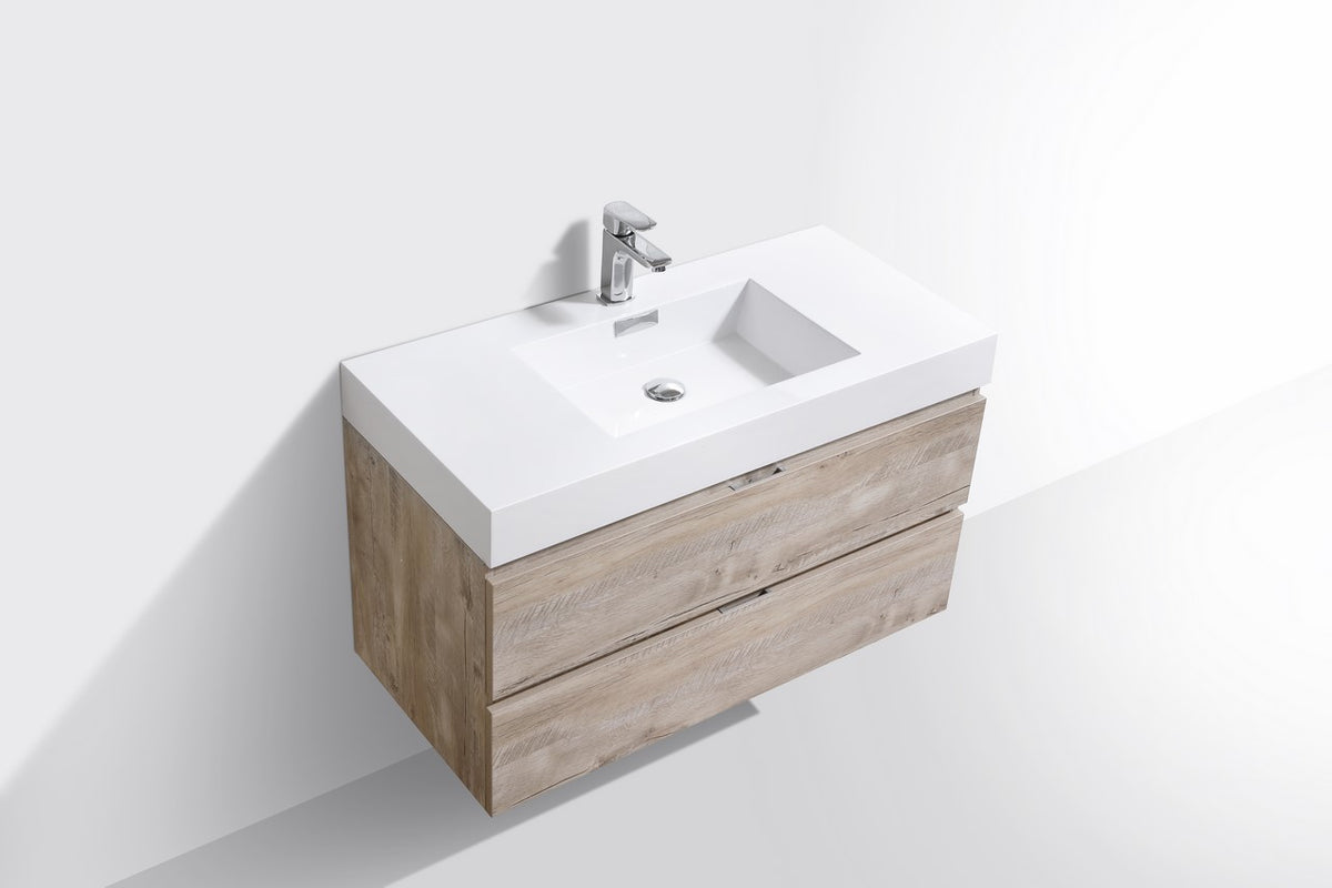 Kube Bath Bliss 40" Wall Mount Modern Bathroom Vanity - Nature Wood (BSL40-NW) view 4