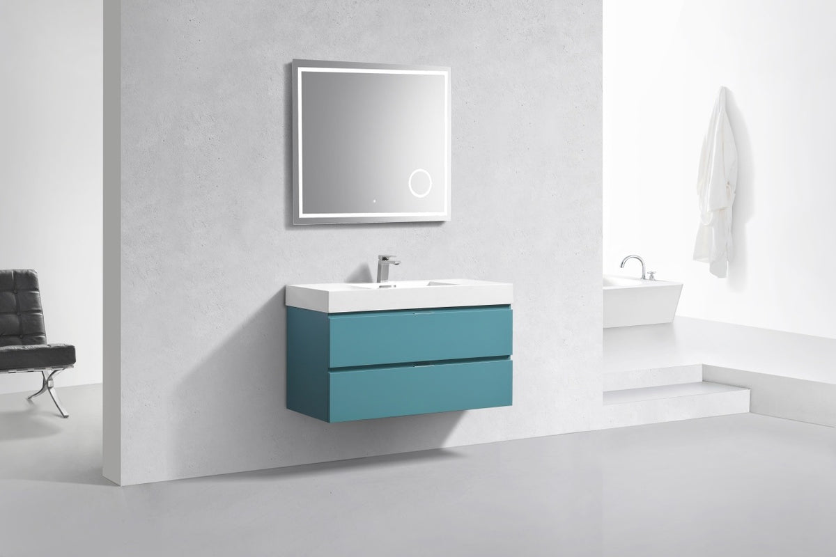 Kube Bath Bliss 40" Wall Mount Modern Bathroom Vanity - Teal Green (BSL40-TG) view 3