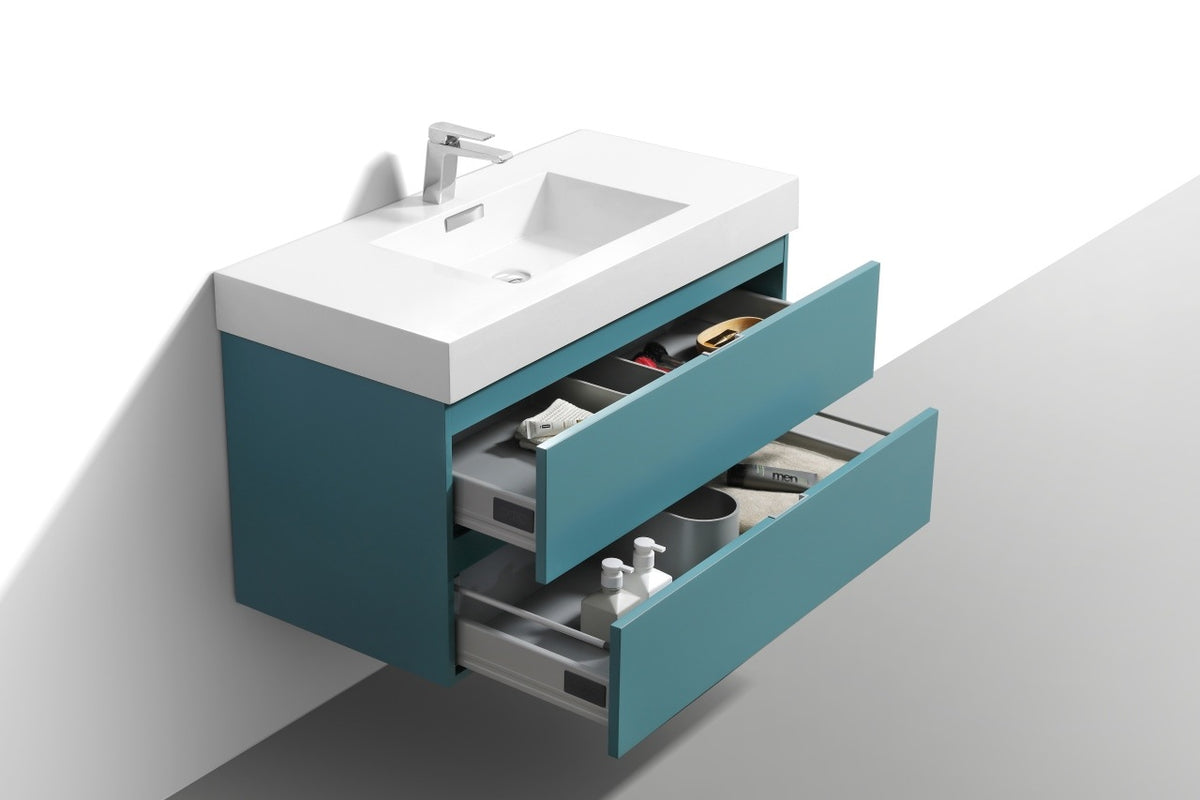Kube Bath Bliss 40" Wall Mount Modern Bathroom Vanity - Teal Green (BSL40-TG) view 5