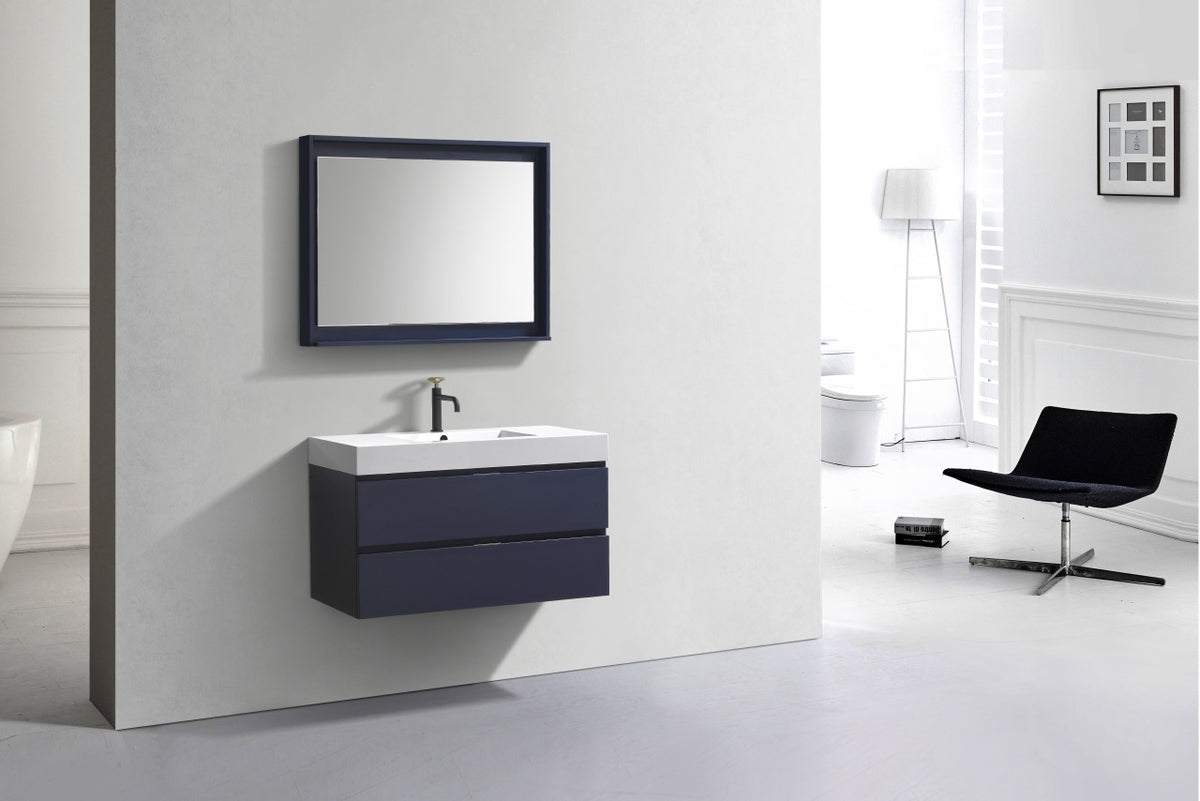 Kube Bath Bliss 40" Wall Mount Modern Bathroom Vanity - Navy Blue (BSL40-BLUE) view 3