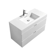 Kube Bath Bliss 40" Wall Mount Modern Bathroom Vanity - Gloss White (BSL40-GW)