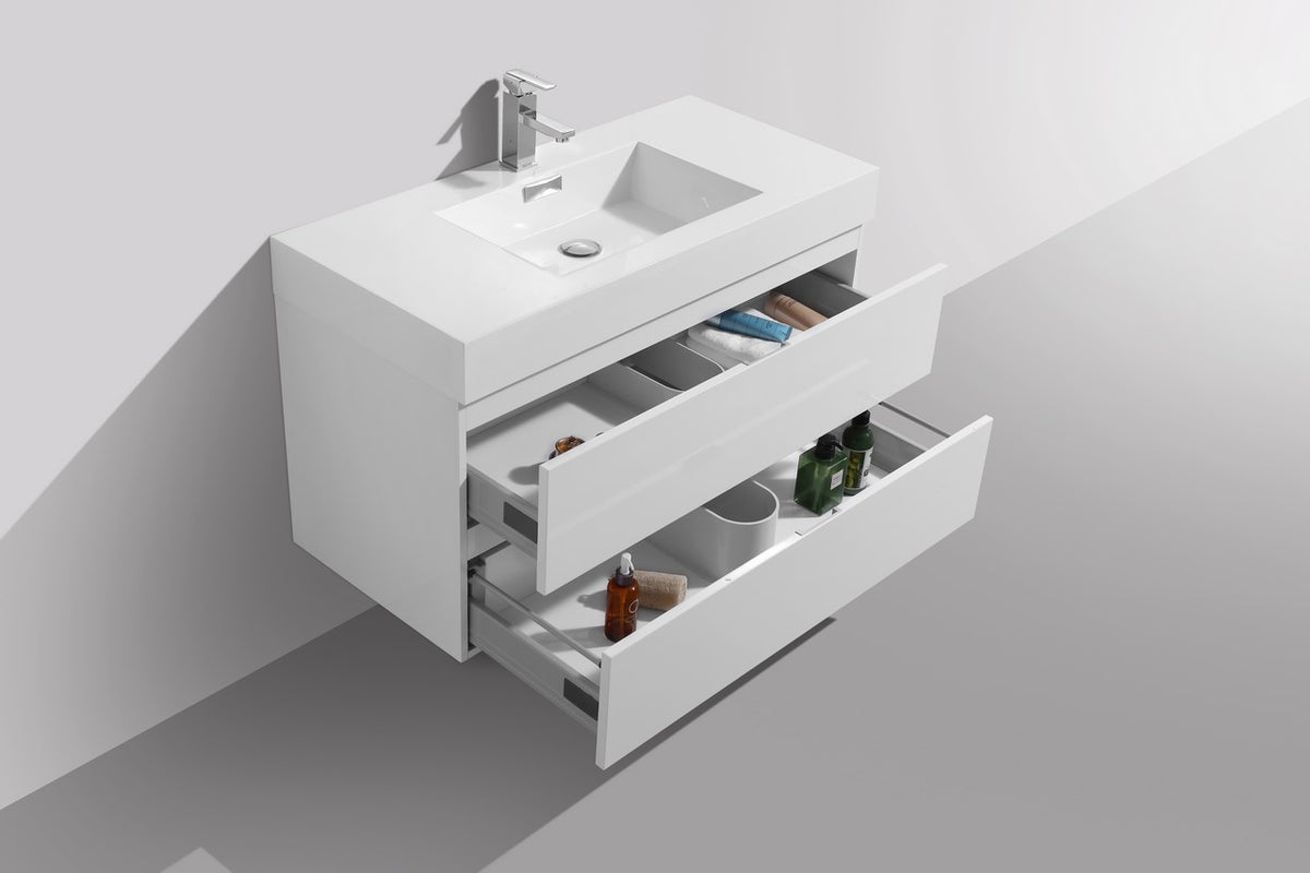 Kube Bath Bliss 40" Wall Mount Modern Bathroom Vanity - Gloss White (BSL40-GW) view 5