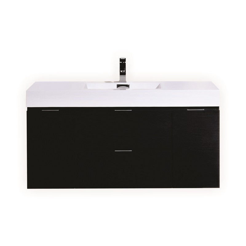Kube Bath Bliss 48" Wall Mount Modern Bathroom Vanity - Black (BSL48-BK)