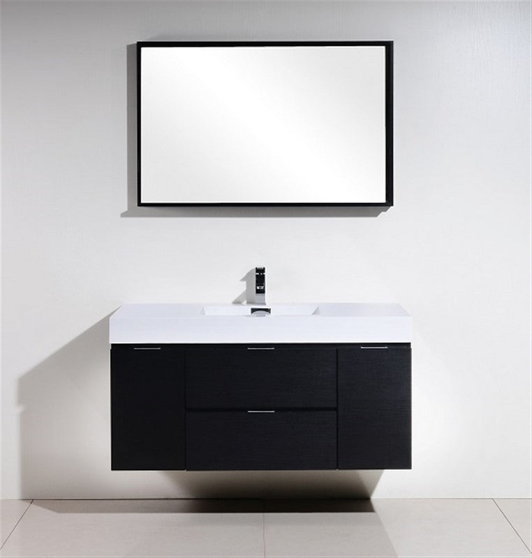 Kube Bath Bliss 48" Wall Mount Modern Bathroom Vanity - Black (BSL48-BK) view 2