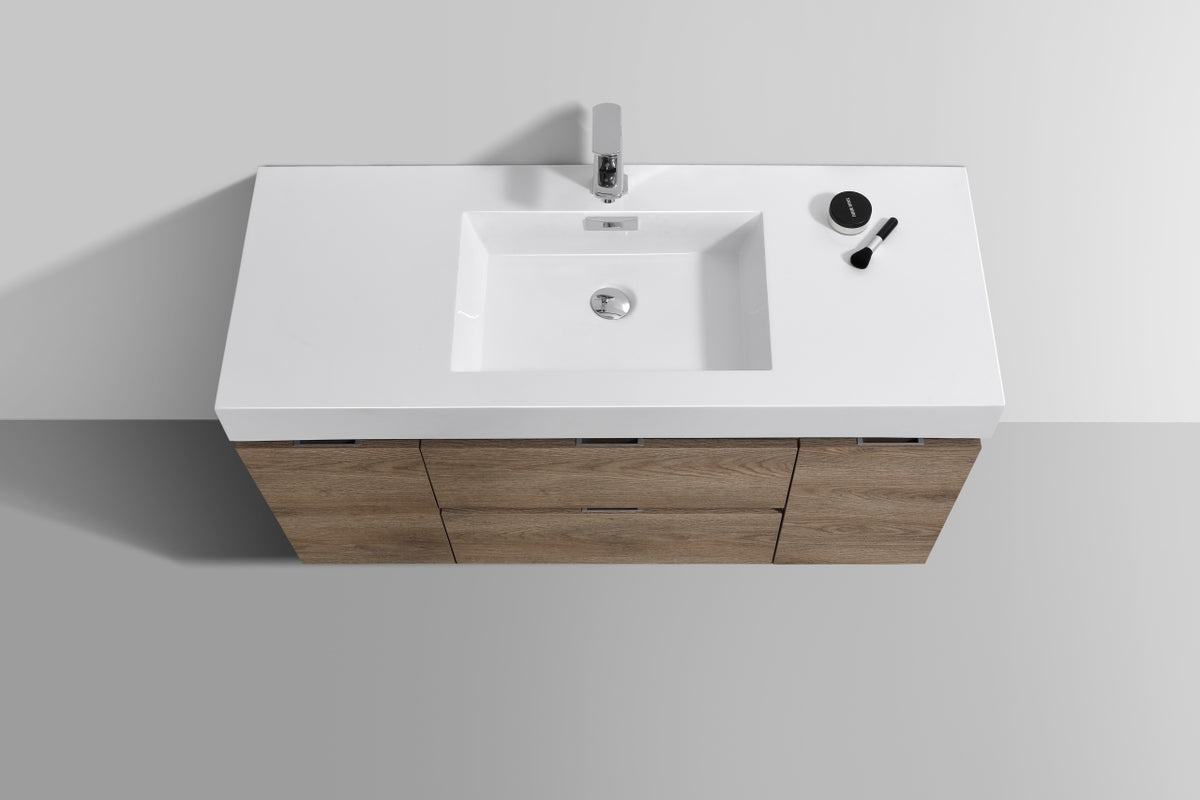 Kube Bath Bliss 48" Wall Mount Modern Bathroom Vanity - Butternut (BSL48-BTN) view 4
