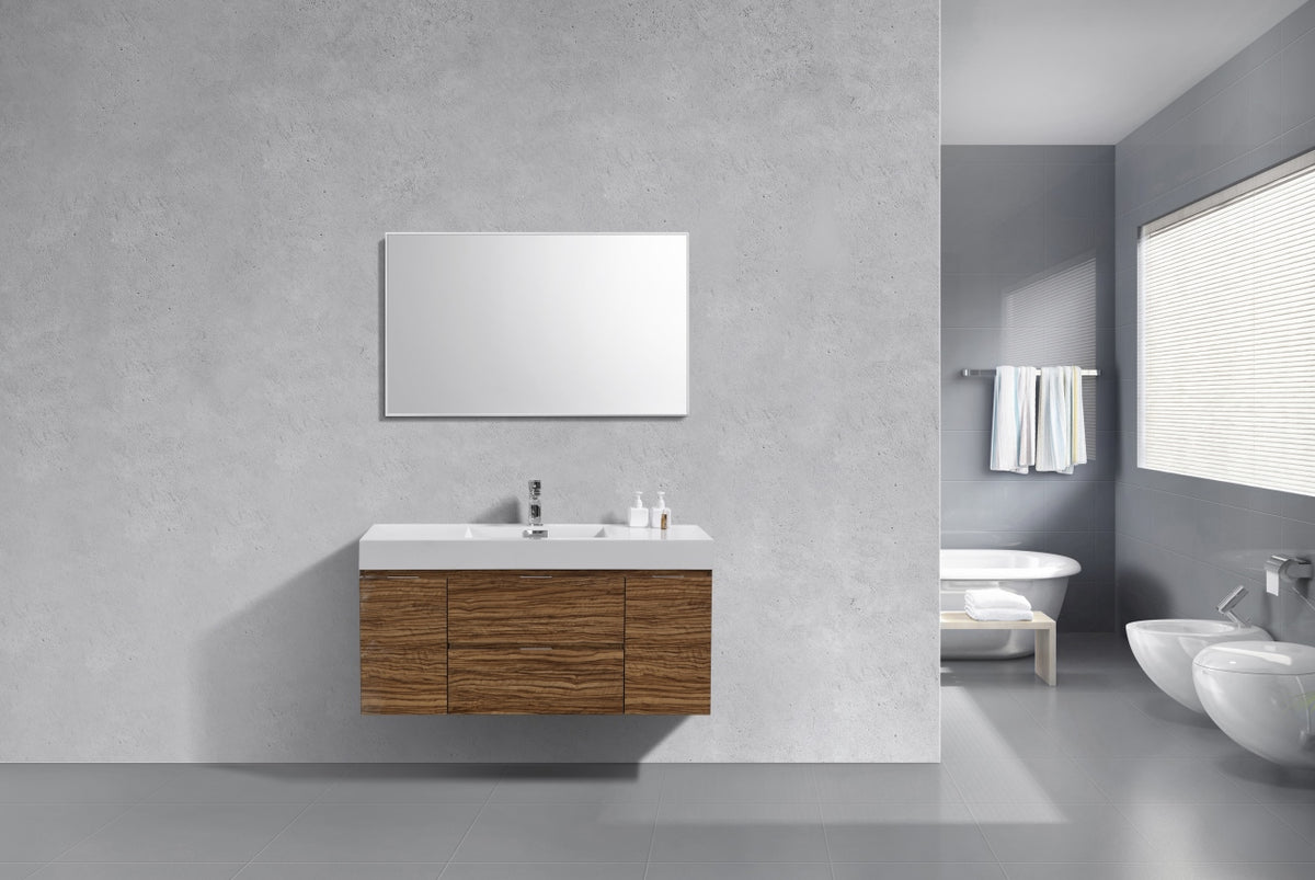 Kube Bath Bliss 48" Wall Mount Modern Bathroom Vanity - Chestnut (BSL48-GCN) view 2