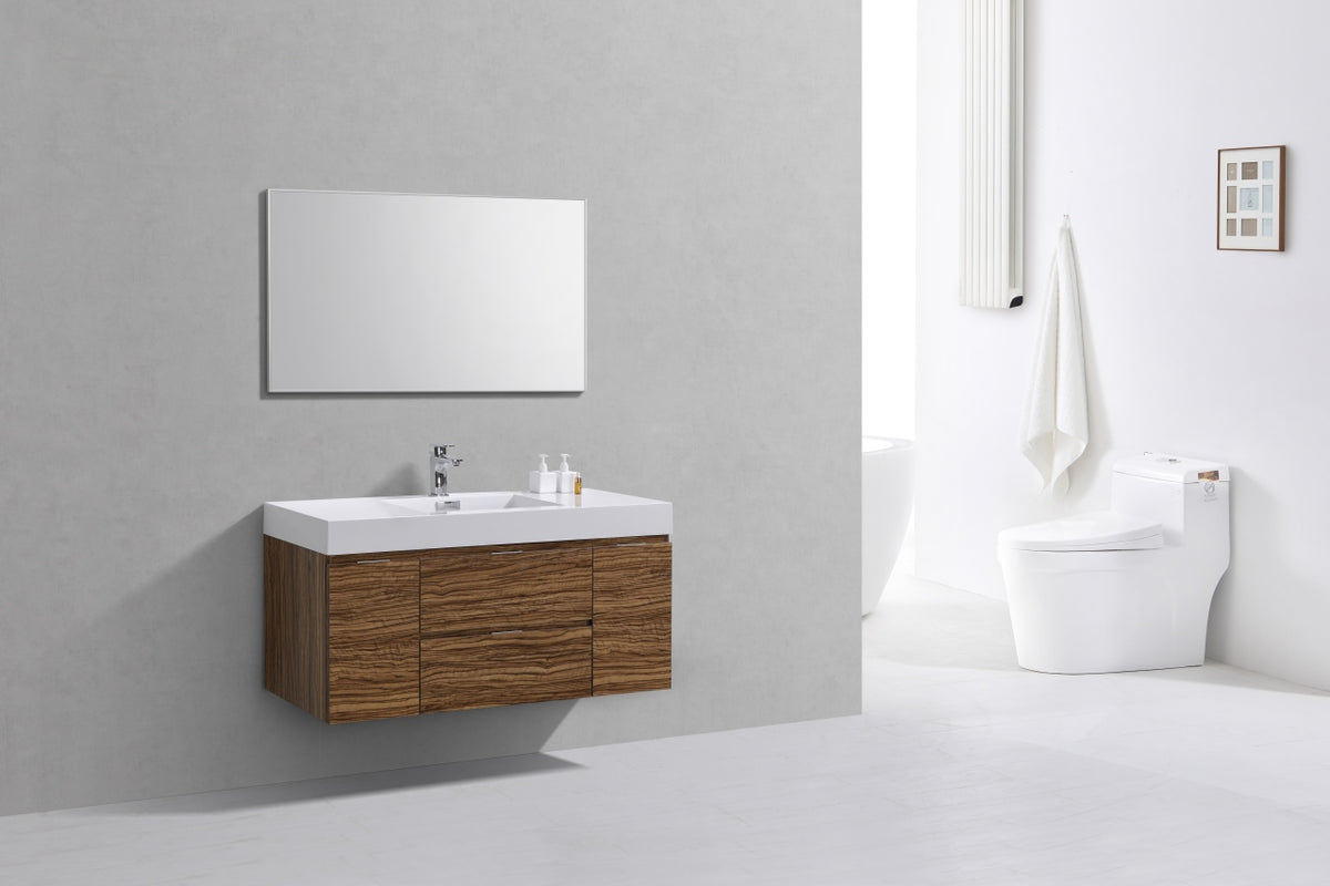 Kube Bath Bliss 48" Wall Mount Modern Bathroom Vanity - Chestnut (BSL48-GCN) view 3