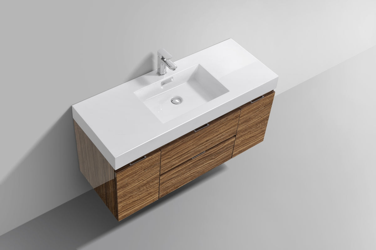 Kube Bath Bliss 48" Wall Mount Modern Bathroom Vanity - Chestnut (BSL48-GCN) view 4
