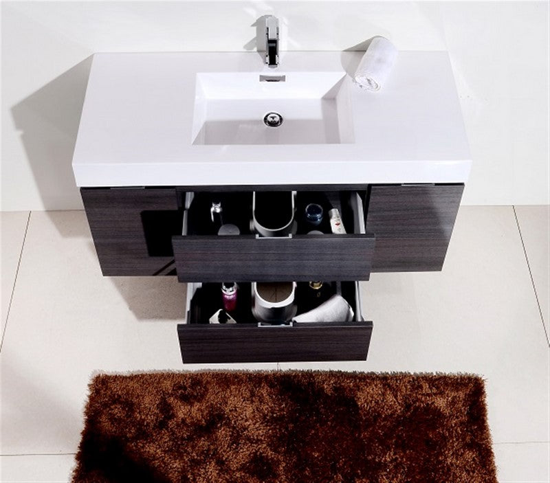 Kube Bath Bliss 48" Wall Mount Modern Bathroom Vanity - Grey Oak (BSL48-GO) view 5