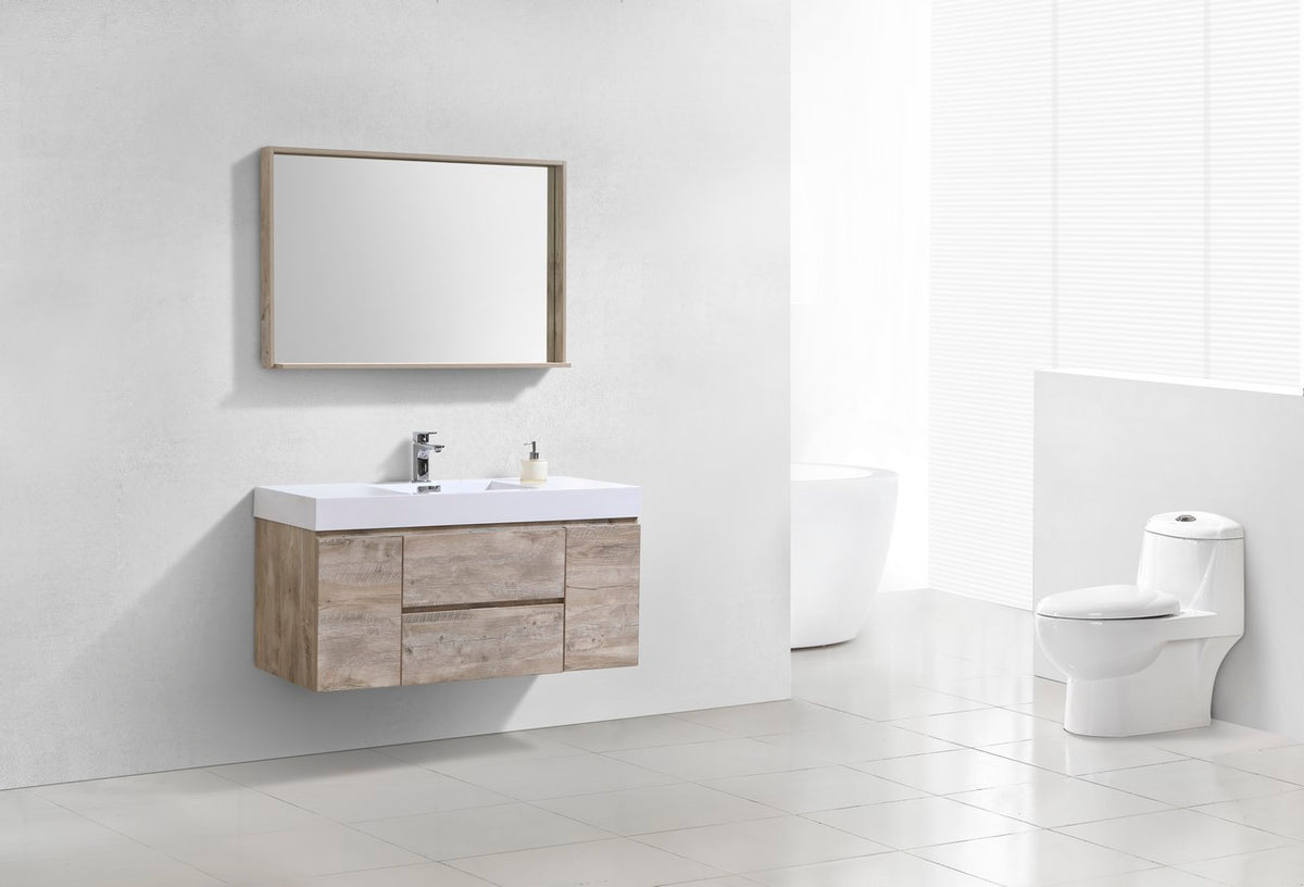Kube Bath Bliss 48" Wall Mount Modern Bathroom Vanity - Nature Wood (BSL48-NW) view 2