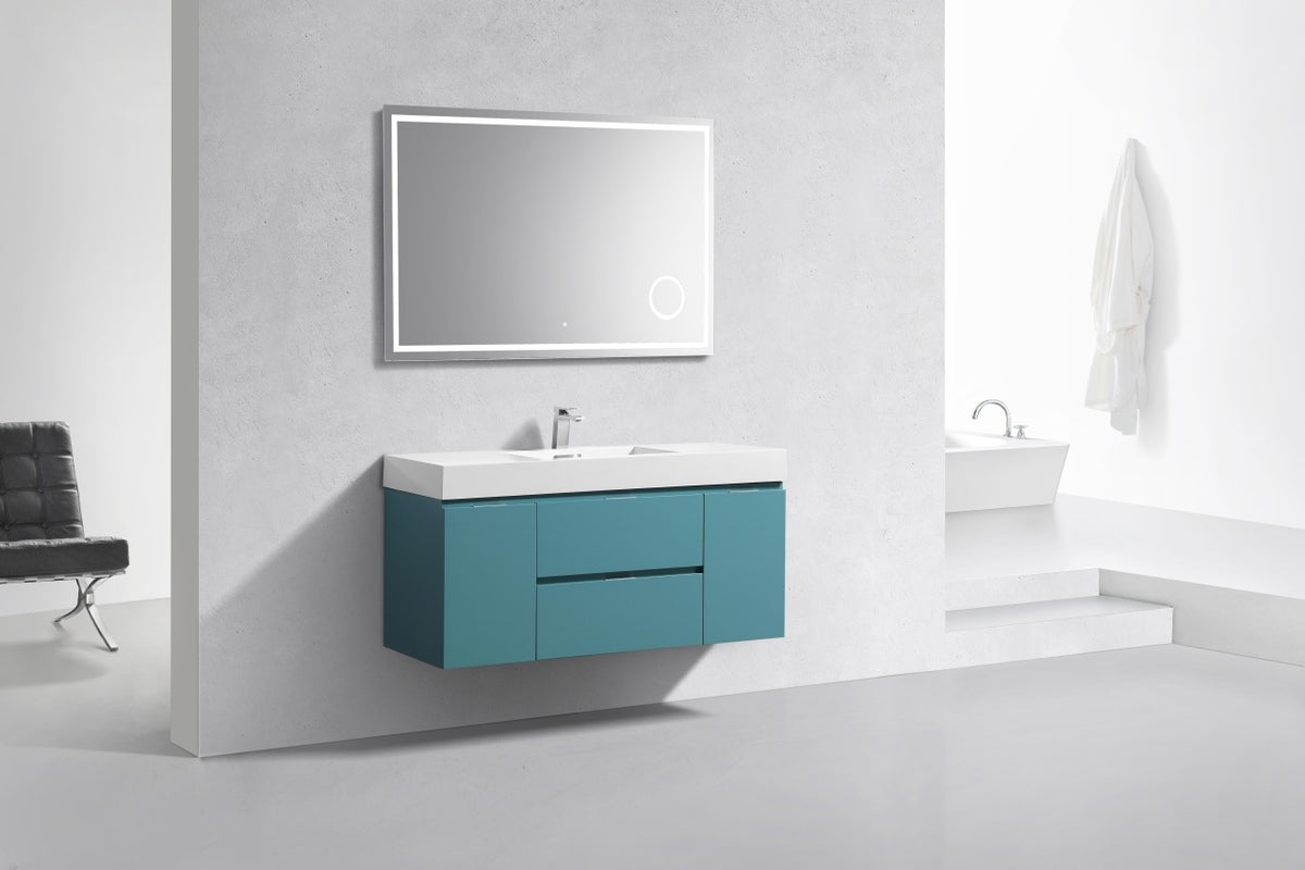 Kube Bath Bliss 48" Wall Mount Modern Bathroom Vanity - Teal Green (BSL48-TG) view 2