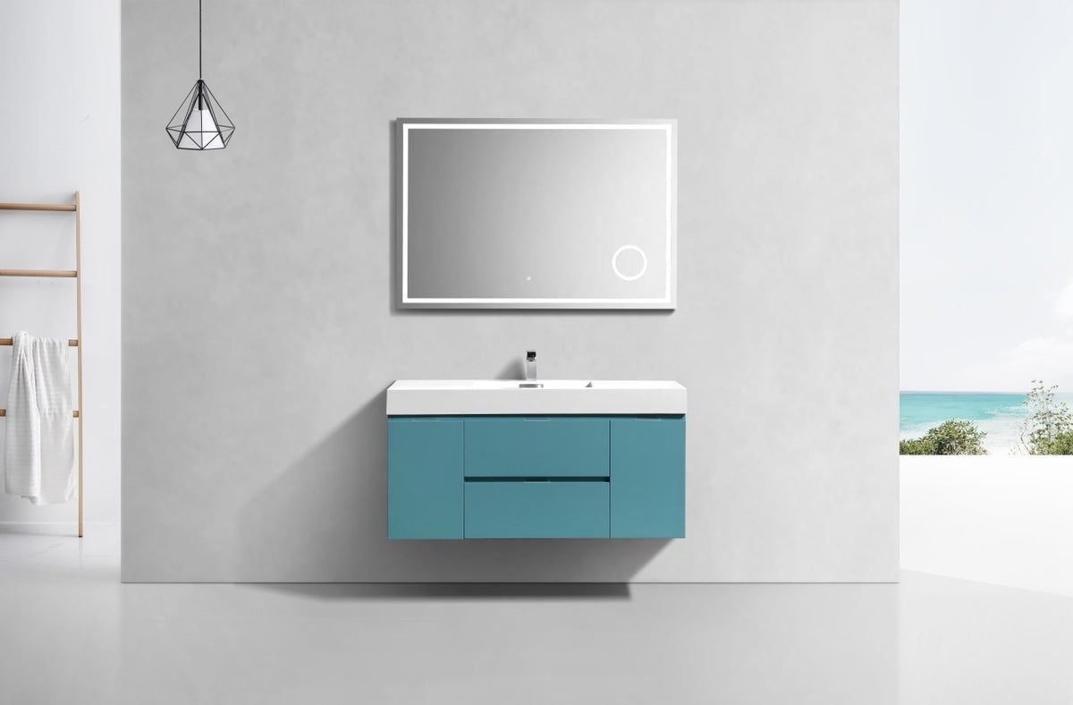 Kube Bath Bliss 48" Wall Mount Modern Bathroom Vanity - Teal Green (BSL48-TG) view 3