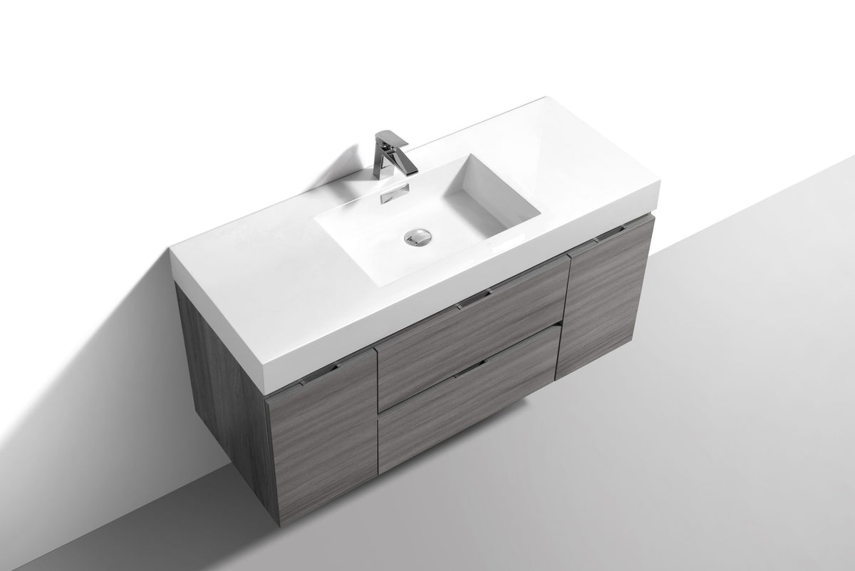 Kube Bath Bliss 48" Wall Mount Modern Bathroom Vanity - Vulcan Ash Grey (BSL48-VAG) view 3