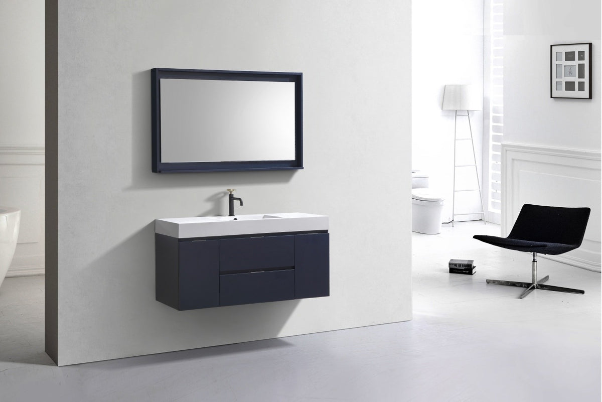 Kube Bath Bliss 48" Wall Mount Modern Bathroom Vanity - Navy Blue (BSL48-BLUE) view 3