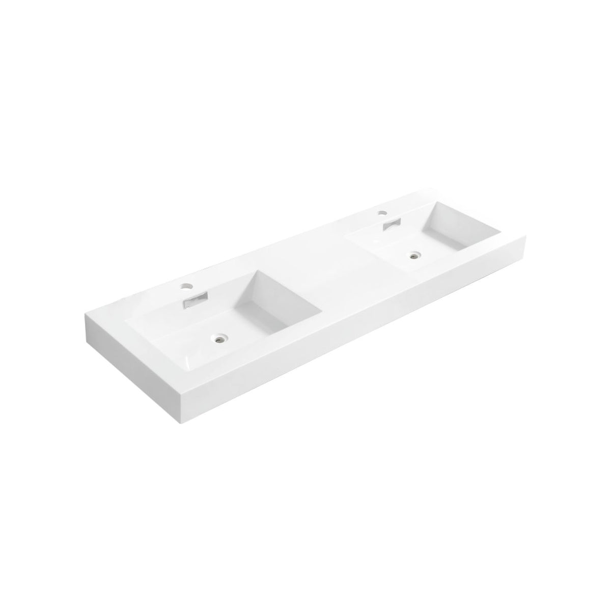Kube Bath Bliss 60'' Double Sink for Bliss, Cisco and Hause - White (BSL60D-SINK)
