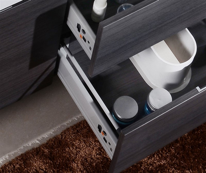 Kube Bath Bliss 60" Single Sink Wall Mount Modern Bathroom Vanity - Grey Oak (BSL60S-GO) view 4