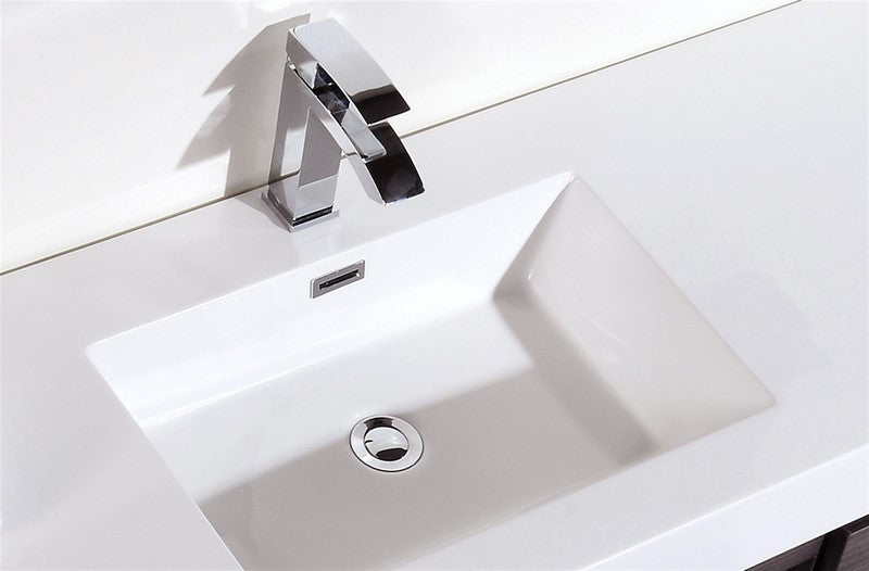 Kube Bath Bliss 60" Single Sink Wall Mount Modern Bathroom Vanity - Grey Oak (BSL60S-GO) view 3