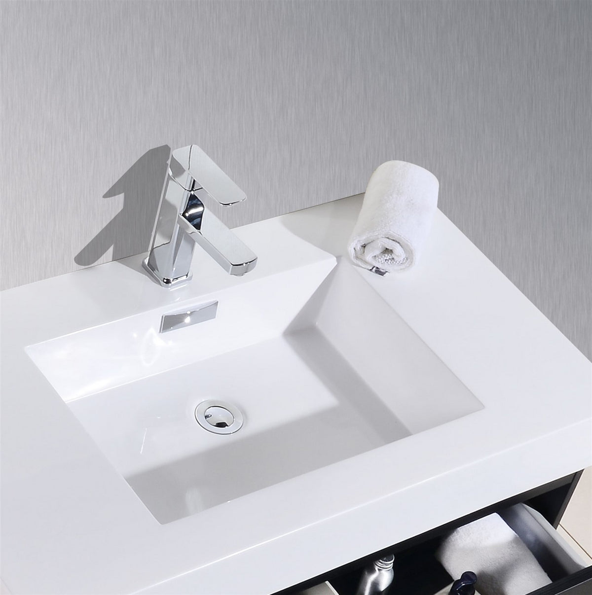 Kube Bath Bliss 80" Double Sink Wall Mount Modern Bathroom Vanity - Black (BSL80D-BK) view 3
