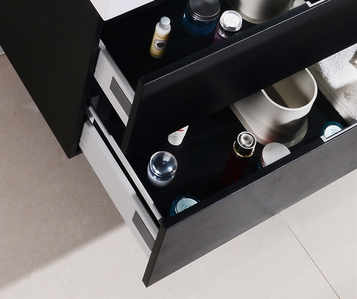 Kube Bath Bliss 72" Double Sink Wall Mount Modern Bathroom Vanity - Black (BSL72D-BK) view 5