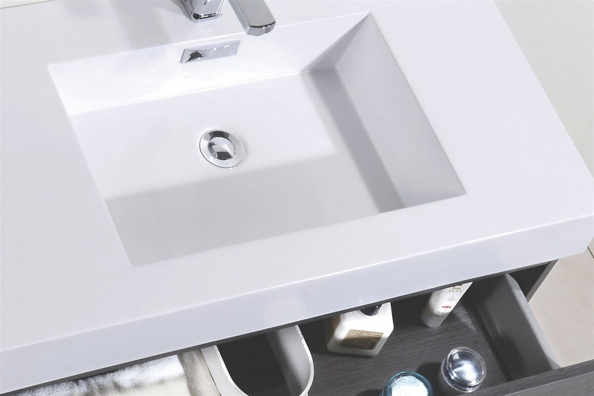 Kube Bath Bliss 80" Double Sink Wall Mount Modern Bathroom Vanity - Grey Oak (BSL80D-GO) view 4