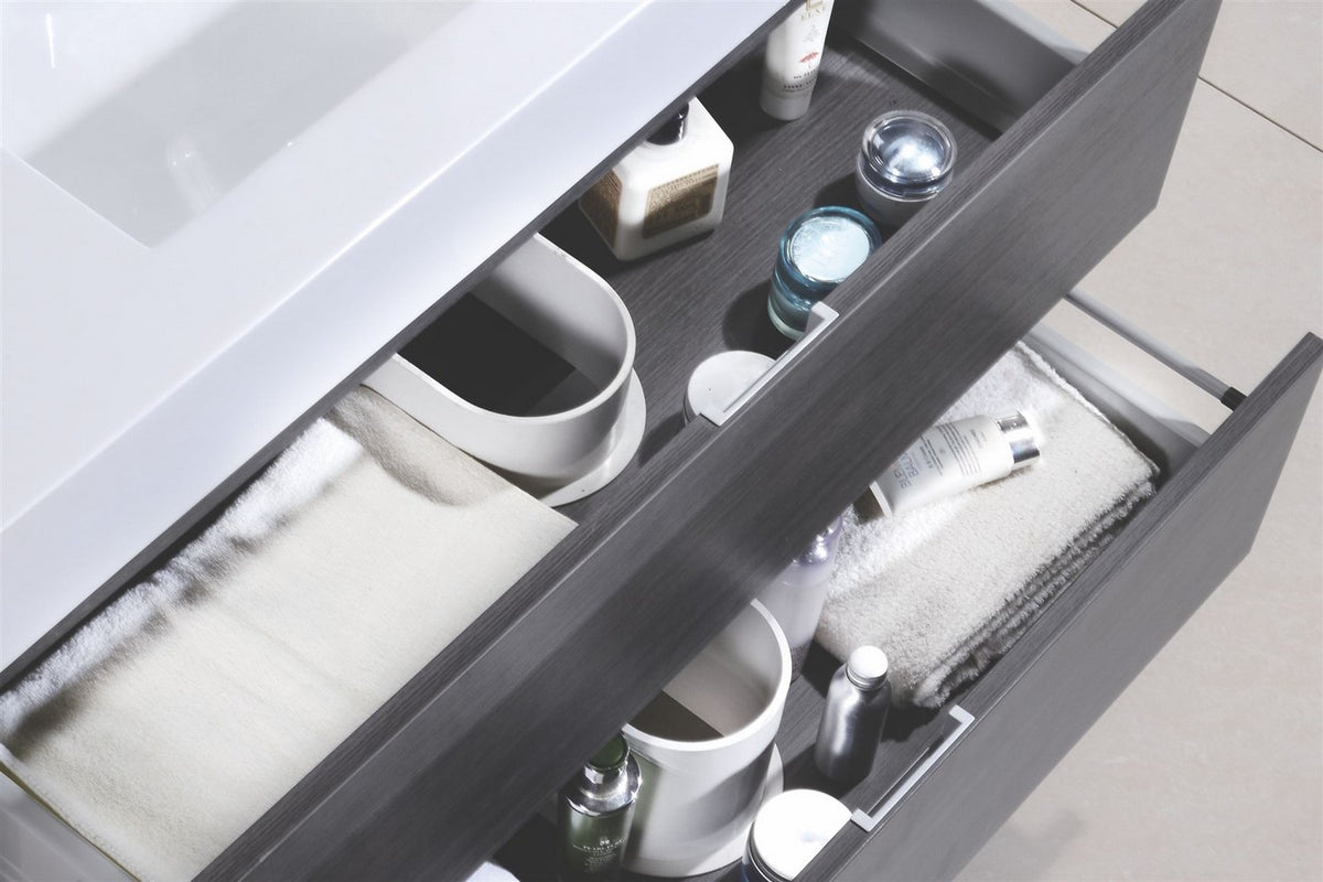 Kube Bath Bliss 80" Double Sink Wall Mount Modern Bathroom Vanity - Grey Oak (BSL80D-GO) view 6