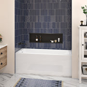 Zitta Baya I Skirt bathtub in alcove with left drain, 60" x 30'', in glossy white BY16030TA0L1
