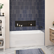 Zitta Baya I Skirt bathtub in alcove with right drain, 60" x 32", in glossy white BY16032TA0R1
