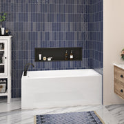 Zitta Baya II Skirt bathtub in a right corner with left drain, 60" x 32", in glossy white BY26032TA0L1