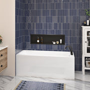 Zitta Baya II Skirt bathtub in a left corner with right drain, 60" x 32", in glossy white BY26032TA0R1