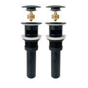Stylish Pop-Up Bathroom Sink Drains Set with Overflow Matte Black D-701N2