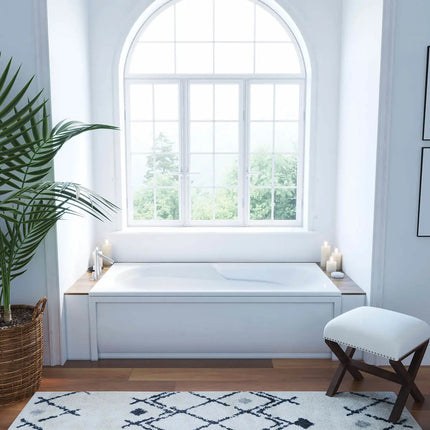 Baccarat 72 x 36 Acrylic Alcove End Drain Bathtub in White - Plumbing Market