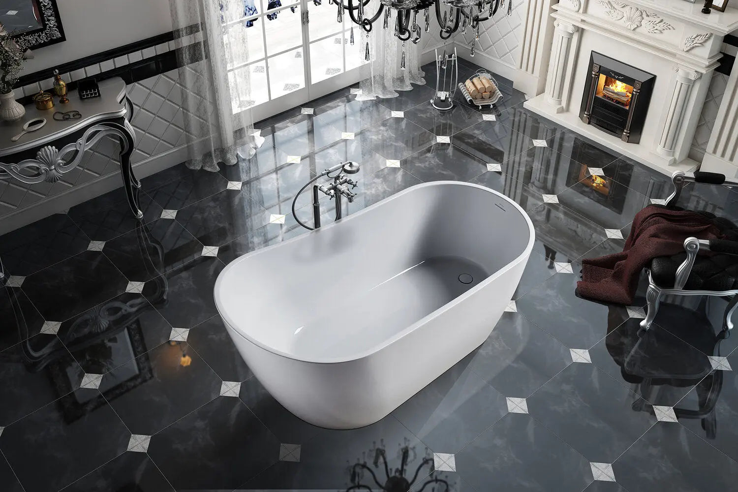 Bagno Italia Alps 59 Inch One Piece Free Standing Bathtub - Plumbing Market