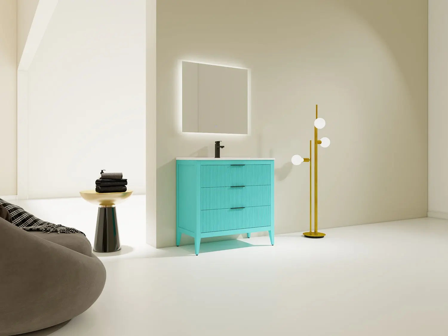 Bagno Italia Aria Free Standing Bathroom Vanity Porcelain Countertop - Plumbing Market