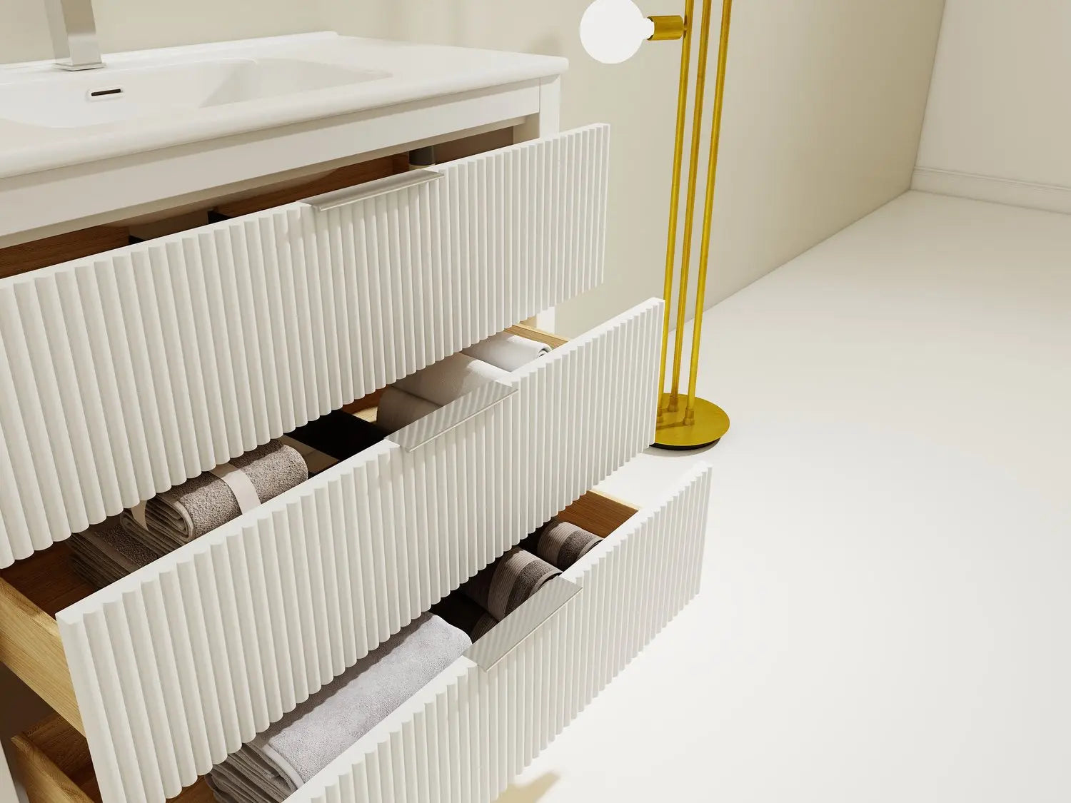 Bagno Italia Aria Free Standing Bathroom Vanity Porcelain Countertop - Plumbing Market